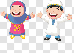 Cartoon Kid - Smiling Children In Traditional Clothing Transparent PNG