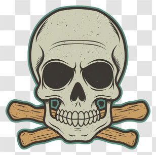 Cartoon - Skull And Crossbones Symbol Transparent PNG