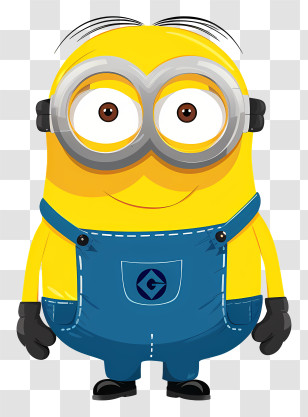 Minion - Yellow Cartoon Character In Overalls Transparent PNG