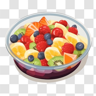 Fruit Salad - Refreshing Bowl Of Mixed Fruit Salad Transparent PNG