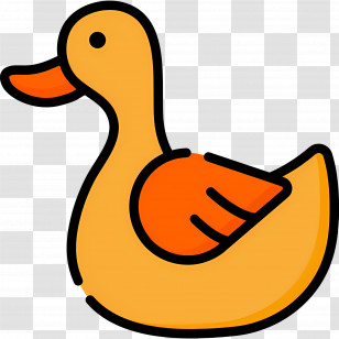 Cartoon Duck - Cute Cartoon Duck With Orange Wings Transparent PNG