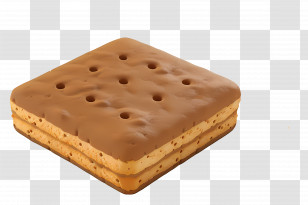 Bourbon Biscuit - Square Caramel Biscuit Illustration Transparent PNG