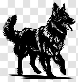 Dog Silhouette - Detailed Black Dog Silhouette Transparent PNG
