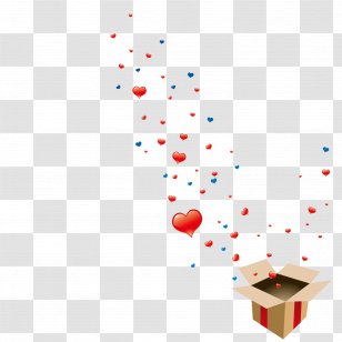 Heart Clip Art - Red - Floating In The Box Of Love Balloons Transparent PNG