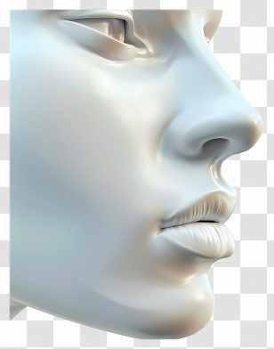 Nose Clipart - White Bust Model Face In Artistic Style Transparent PNG