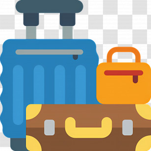 Travel Luggage - Colorful Illustrated Luggage Set Transparent PNG