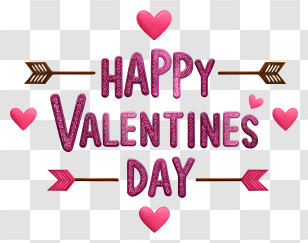 Happy Valentines Day Calligraphy - Happy Valentine's Day Graphic Transparent PNG