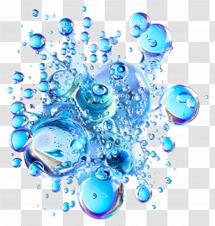 Underwater Bubbles - Refreshing Blue Water Bubbles Transparent PNG
