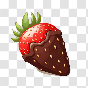 Chocolate Strawberry - Chocolate Covered Strawberry Illustration Transparent PNG