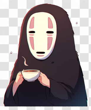 Spirited Away - Mysterious Masked Character With Tea Transparent PNG