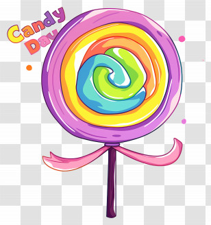 National Candy Day - Colorful Lollipop Illustration For Candy Day Transparent PNG