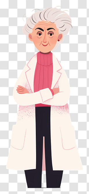 Older Woman Scientist - Elderly Scientist In Lab Coat Transparent PNG