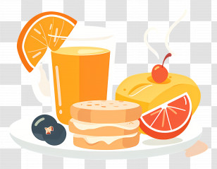 Breakfast - Healthy Breakfast With Orange Juice Transparent PNG