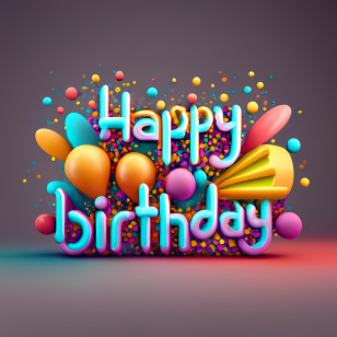 Happy Birthday - Colorful Happy Birthday Text Transparent PNG