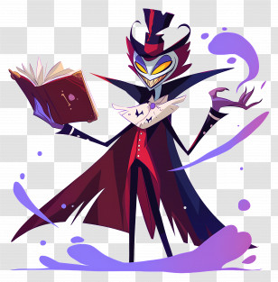 Stolas - Mysterious Cartoon Magician With Book And Spell Transparent PNG