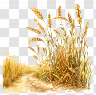Crop Field - Golden Wheat Field Pathway Scene Transparent PNG