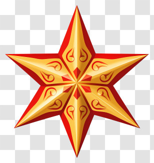 Golden Star - Red And Gold Star Shape Transparent PNG