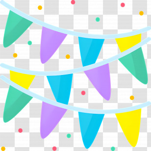 Birthday Flag - Colorful Festive Bunting Illustration Transparent PNG