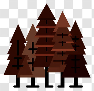 Dark Brown Forest - Brown Trees In A Forest Illustration Transparent PNG