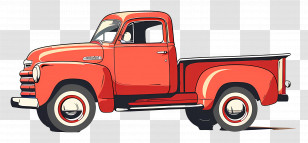 Truck - Vintage Red Pickup Truck Illustration Transparent PNG