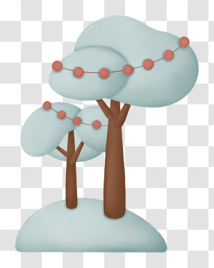 Winter Forest - Decorated Trees With Festive Lights Transparent PNG