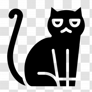Halloween Cat - Black Cat Silhouette Design Transparent PNG