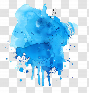 Blue Watercolor Splash - Blue Watercolor Splash Abstract Art Transparent PNG