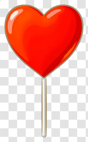 Colorful Lollipop - Red Heart Lollipop Candy Transparent PNG