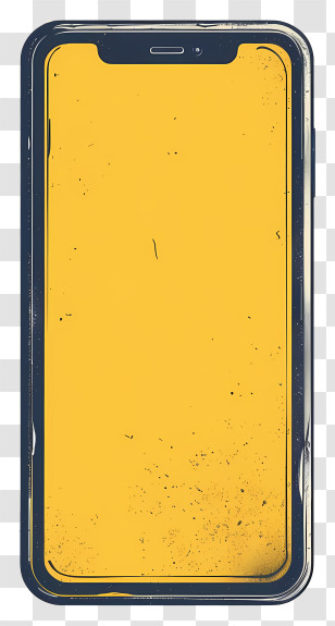 Iphone Frame - Smartphone With Blank Yellow Screen Transparent PNG