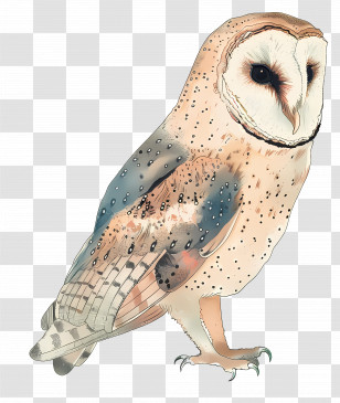 Owl - Realistic Barn Owl Artwork Transparent PNG