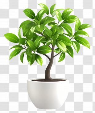 Money Tree - Green Potted Plant Transparent PNG