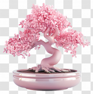 Pink Bonsai Tree - Pink Bonsai Tree Transparent PNG