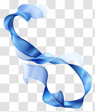 Blue Ribbon - Flowing Blue Ribbon Design Transparent PNG