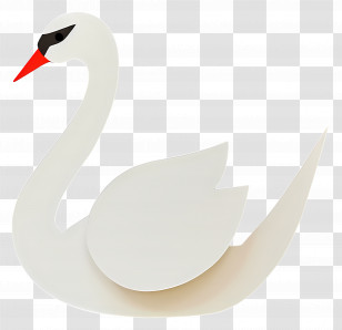 White Swan - Elegant White Swan Paper Craft Design Transparent PNG
