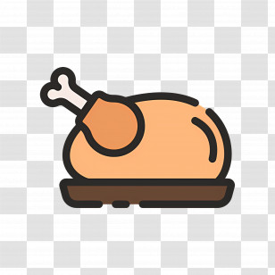 Chicken Food - Cooked Turkey Flat Illustration Transparent PNG