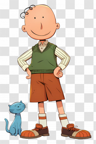 Peter Bagge - Boy And His Friendly Cat Transparent PNG