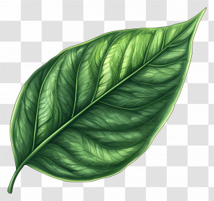 Leaf Drawing - Green Leaf Illustration For Nature Concept Transparent PNG