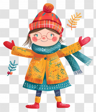 Child In Winter Clothes - Child Enjoying Winter Snow Transparent PNG