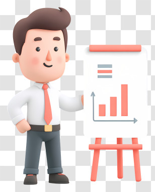 Businessman Giving Business Presentation - Man Presenting Business Chart Transparent PNG