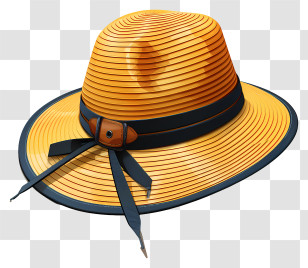 Hat - Stylish Straw Hat For Summer Transparent PNG
