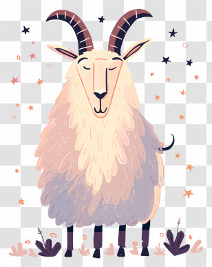 Mountain Goat - Cute Goat With Horns Transparent PNG