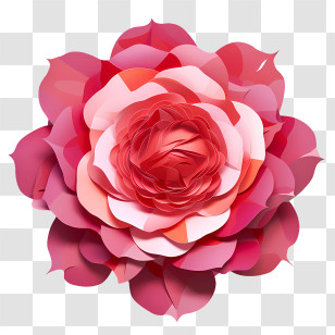 Rose Petals - Pink Layered Blooming Flower Transparent PNG