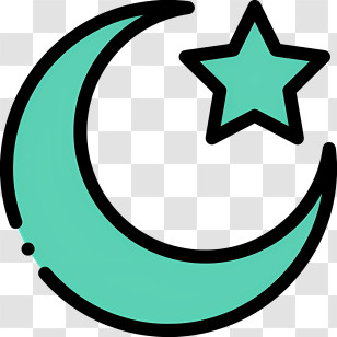 Star And Crescent - Crescent Moon And Star Symbol Transparent PNG