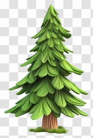 Cartoon Spruce Tree - Green Pine Tree Illustration Transparent PNG