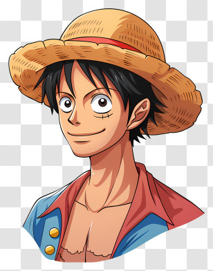 One Piece Luffy - Animated Straw-Hat Character In Color Artwork Transparent PNG