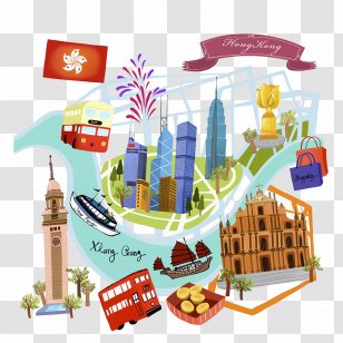 Hong Kong Island Stock Illustration - Urban Landmarks Transparent PNG