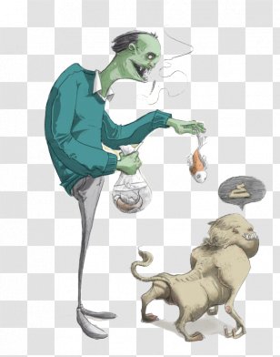 Monster Illustration - Watercolor - Fresh Blue Puppy Transparent PNG