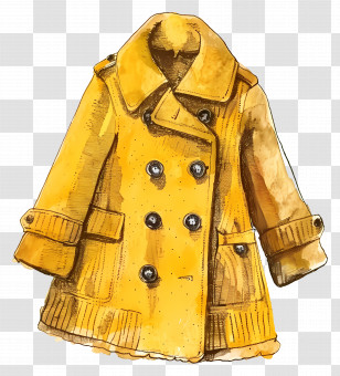 Coat - Yellow Winter Coat Transparent PNG