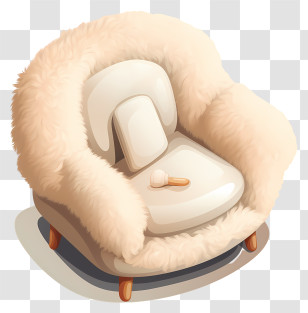 Chair With Furry Covering - Furry White Armchair Transparent PNG