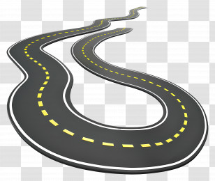 Winding Road - Winding Road With Yellow Lines Transparent PNG